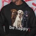 Be Happy ラブラドールレトリバー ゴールデンブラックブラウン チョコレートラボ パーカー 面白い贈り物