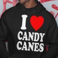 I Heart 愛 キャンディケーン 冬 ペパーミント クリスマス パーカー 面白い贈り物