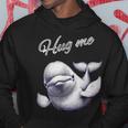 Hug Me ベルーガ アートデザイン 可愛い おしゃれ 動物 シロイルカ シロクジラ パーカー 面白い贈り物