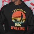 I'd Rather Be Dog Walking レトロ ラブドッグウォーカー パーカー 面白い贈り物