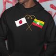 Japanese Flag Myanmar Flag ミャンマー遺産 ミャンマーのルーツ 日本の国旗 ミャンマーの国旗 パーカー 面白い贈り物