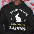 メンズ Just A Dude Who Loves Rabbits ユーモアラビットマン パーカー 面白い贈り物