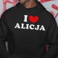 I Love Alicja 私は愛する Alicja パーカー 面白い贈り物