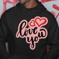 Love You Heart バレンタインデー 好きな人 パートナー 愛 パーカー 面白い贈り物