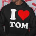 Red Heart I Love Tom パーカー 面白い贈り物