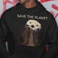 Save The Planet かわいいラッコ。 パーカー 面白い贈り物
