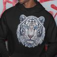 Tiger Lover 青い目の動物 ホワイトタイガー パーカー 面白い贈り物