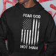 Vintage Usa Flag Fear God Not Man パーカー 面白い贈り物