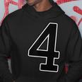 【両面プリント・表裏】4 数字 背番号・胸 ユニフォーム ナンバー【ブラック／黒の文字】スポーツ 部活 チーム 野球 パーカー 面白い贈り物
