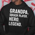 おじいちゃんスカッシュプレイヤーヒーローレジェンド-おじいちゃんスカッシュ パーカー 面白い贈り物