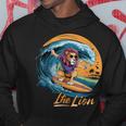 おもしろい ライオン サーフィン ライオン スポーツ サーファー 動物 恋人 夏 パーカー 面白い贈り物