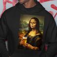 おもしろビールモナリザ絵画アートママパパ。 パーカー 面白い贈り物