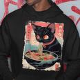 かわいい 黒猫 ラブ ラーメン カワイイ ねこ アニメ 日本語 パーカー 面白い贈り物