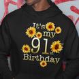 かわいいひまわり Its My 91歳の誕生日 91歳の誕生日 パーカー 面白い贈り物