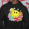 かわいいスマイルフェイス 花 ハッピーフェイス 花 ハート キッズ ガールズ パーカー 面白い贈り物