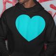 かわいいブルーターコイズハート パーカー 面白い贈り物