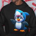 かわいいペンギンのサメのフュージョン漫画コスチューム。 パーカー 面白い贈り物