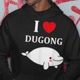 かわいい面白いシンプルなジュゴンの魚を引用します。 I Love Dugong パーカー 面白い贈り物