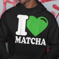 アイラブ抹茶キュートファニー抹茶ハート付き抹茶 パーカー 面白い贈り物