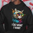 アイ・ドゥー・ホワット・アイ・ワント キャット・ウィズ・サングラス パーカー 面白い贈り物