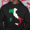 アウトライン イタリア 赤 白 緑 ストライプ 地図 パーカー 面白い贈り物
