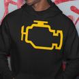 イエローチェックエンジンライト付きtシャツ パーカー 面白い贈り物