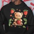イチゴファンのための素敵なフルーツとテディベアのコスチューム パーカー 面白い贈り物