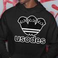 ウソデス Usodes かわうそです。《ブラック 黒》コツメ【変なデザイン屋さん】スポーツ ブランド パロディ 面白い パーカー 面白い贈り物