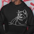 エレガントなラインアート ブリティッシュショートヘアの猫 パーカー 面白い贈り物