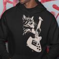 エレキギターを弾く猫 面白い猫ロッカー ロックショーで パーカー 面白い贈り物