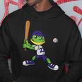 カエルの野球、カエルの野球、カエルの野球選手 パーカー 面白い贈り物