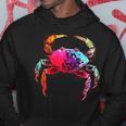 カニ カラフル 幾何学 動物 アート グラフィック モチーフ カニ パーカー 面白い贈り物