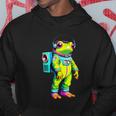 カラフルなカエルの宇宙飛行士キャラクター パーカー 面白い贈り物