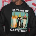 キャティチュード55歳 55歳の誕生日 猫好き 55歳 パーカー 面白い贈り物