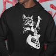 ギターを弾くロック猫 面白いギター猫 パーカー 面白い贈り物