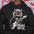 ギターを弾く猫 ヘヴィメタル ロックキャット おもしろギタリスト パーカー 面白い贈り物