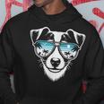 クールなジャック ラッセル テリア犬サングラス グラフィック デザイン パーカー 面白い贈り物