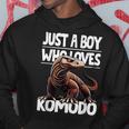コモドドラゴンを愛するただの少年 男の子 キッズ パーカー 面白い贈り物