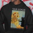 ゴッホ 黒猫 ひまわり おもしろ猫 パーカー 面白い贈り物
