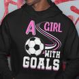サッカーでゴールを決めた少女 パーカー 面白い贈り物