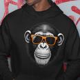 サングラスをかけたクールなチンパンジー猿グラフィックアート パーカー 面白い贈り物
