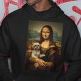 シーズー モナリザ 絵画 アート 犬 ママ お父さん パーカー 面白い贈り物