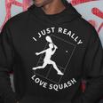 スカッシュプレーヤー I Just Really Lovequash パーカー 面白い贈り物