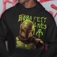 スター・ウォーズ ボバ・フェットの本 ネオン・ボバ・フェット・ライヴズ ポスター パーカー 面白い贈り物
