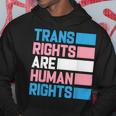 トランスライツは人権トランスジェンダープライドフラッグ パーカー 面白い贈り物