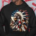 ネイティブアメリカン インディアン チーフ アメリカ国旗 先住民 パーカー 面白い贈り物