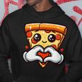 ハートの手でペパロニピザのスライス、かわいいピザ パーカー 面白い贈り物