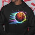 バスケットボール選手 カラフル タイダイ カラーアート スポーツ愛好家 パーカー 面白い贈り物