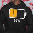 バッテリーハーフ残量50 バッテリーデッドtシャツ バッテリー残量が少ない パーカー 面白い贈り物