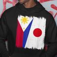 フィリピン 日本 ハーフフラッグ ウェア フィリピン ジャパニーズルーツ パーカー 面白い贈り物